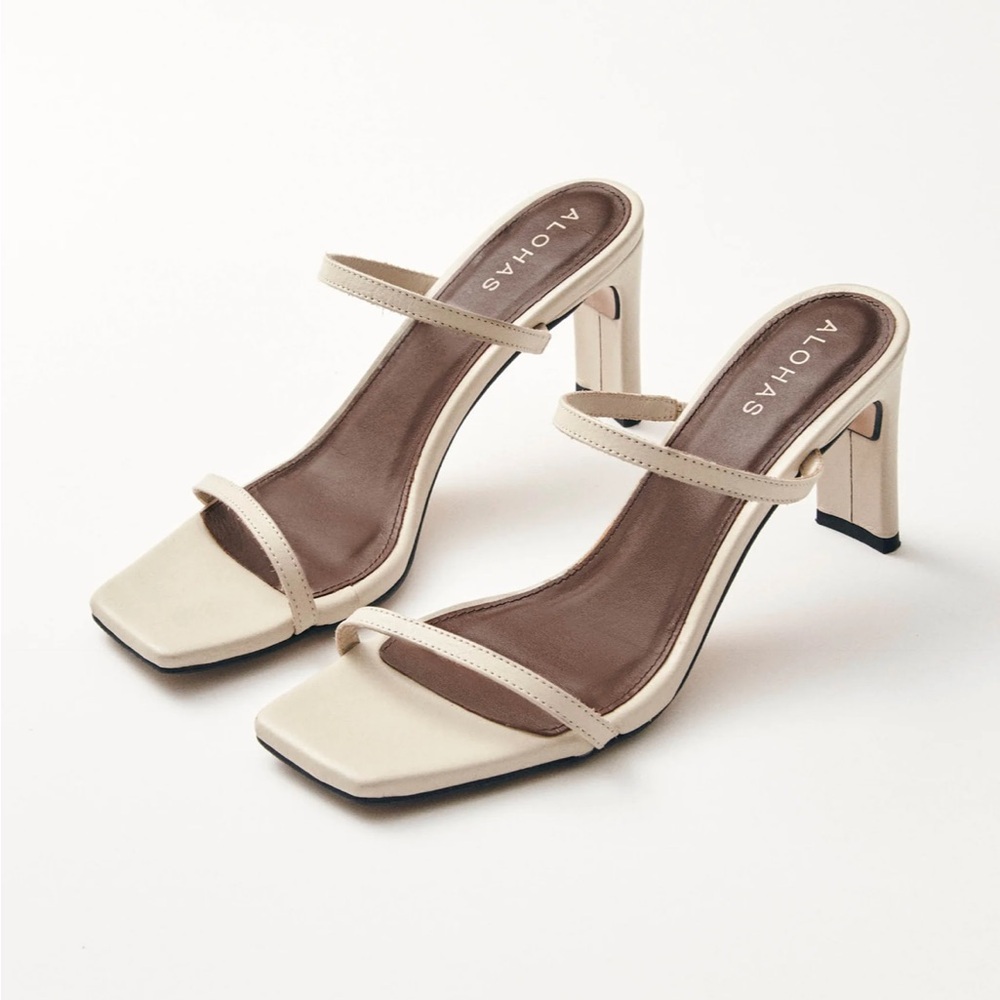 Alohas Cannes Beige Sandals/ Heels, Like New, Size 41